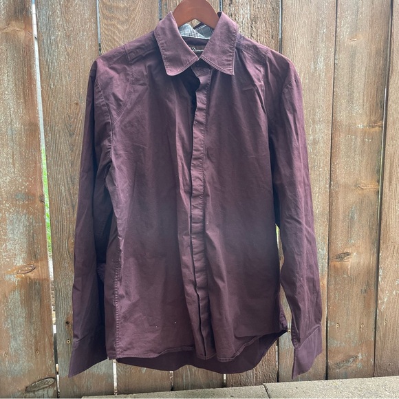 7 DIAMONDS Men’s Burgundy Long Sleeve Button Down  Shirt Size XL - Picture 1 of 10